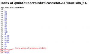 Sélection Version Thunderbird